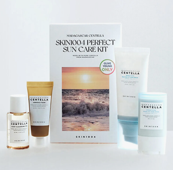 SKIN1004 Perfect Suncare Kit (Sun serum 50ml+Sun stick 20g+Cleansing oil 30ml+Cleansing Foam 20ml)