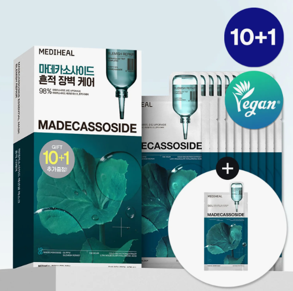 MEDIHEAL Madecassoside Essential Mask Sheet Blemish Repair 10ea Set (+1ea)