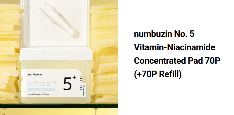 numbuzin No.5+ Vitamin-Niacinamide Concentrated Pad 70P (+70P Refill)