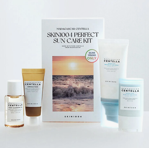 SKIN1004 Perfect Suncare Kit (Sun serum 50ml+Sun stick 20g+Cleansing oil 30ml+Cleansing Foam 20ml)