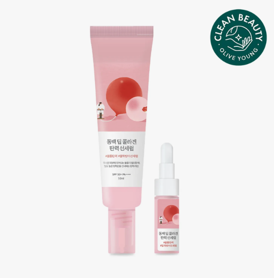 ROUND LAB Camellia Deep Collagen Firming Sun Serum 50ml Set (+7ml)