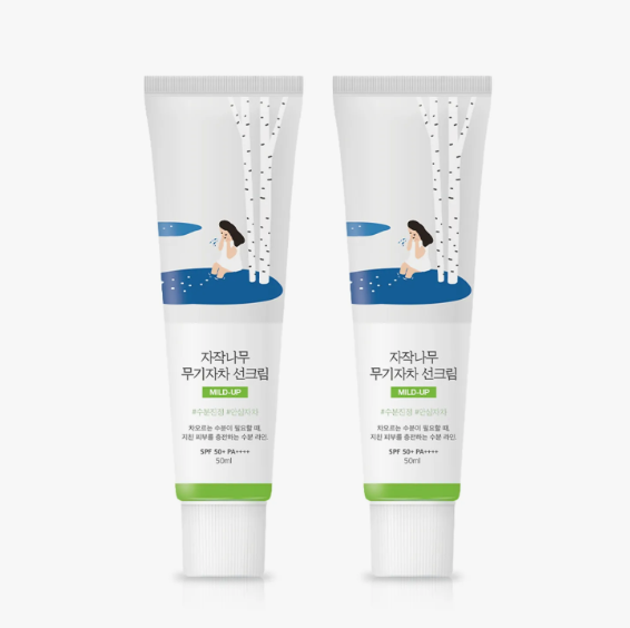 ROUND LAB Birch Juice Moisturizing Mild-up Sun Cream 50mL 1+1 Special Set