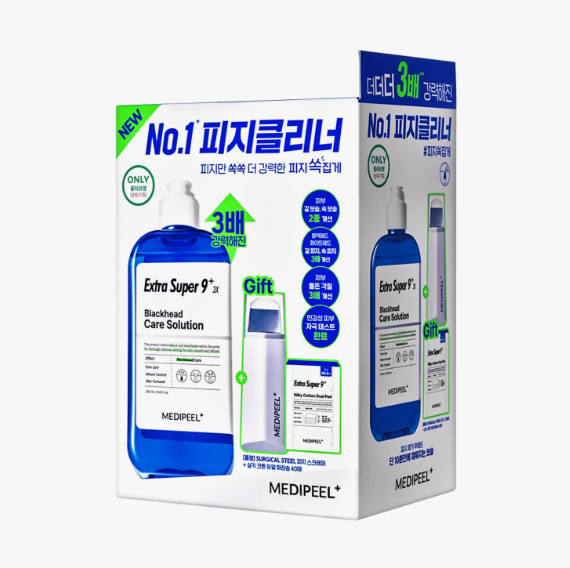 MEDI-PEEL Extra Super 9 Plus 3X 250ml Set (+Cotton Pads 40P+Scraper)