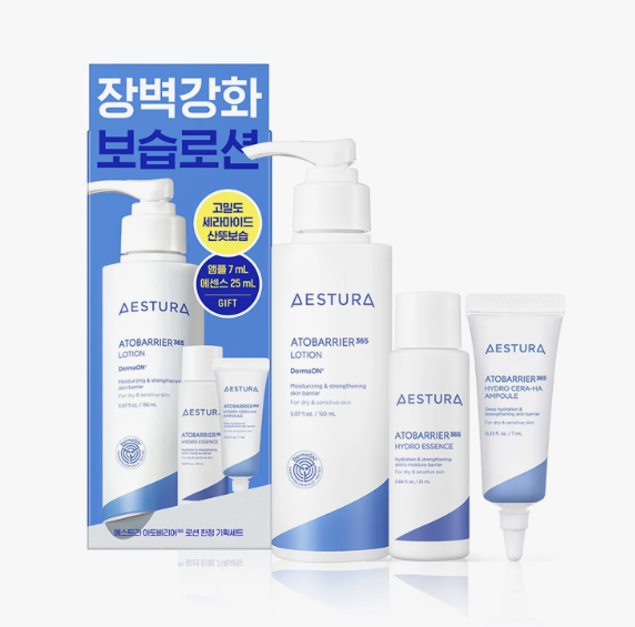 AESTURA Atobarrier 365 Lotion 150mL Special Set (+Hydro Essence 25mL + Cera-Hyal Moisture Ampoule 7ml)