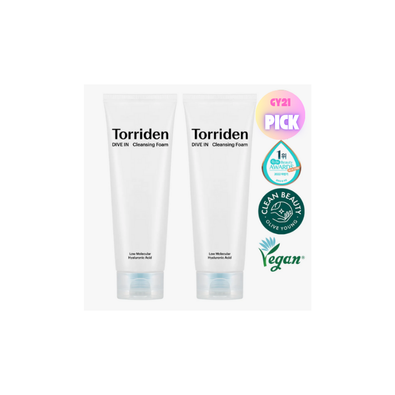 Torriden Dive In Low Molecular Hyaluronic Acid Cleansing Foam 150mL Double Set (150mL+150mL)