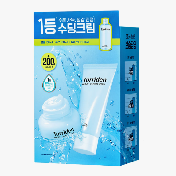 Torriden Dive-In Hyaluronic Acid Soothing Cream 100ml Double Pack (+Toner 100ml)
