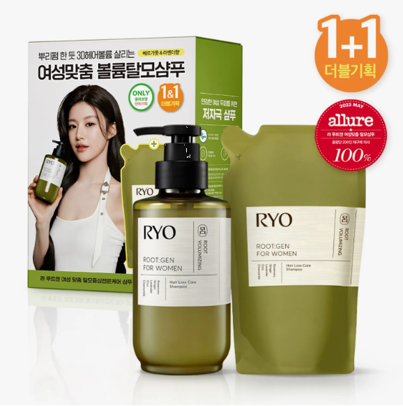 Ryo Root:Gen For Women Hair Loss Care Shampoo 353ml Double Pack