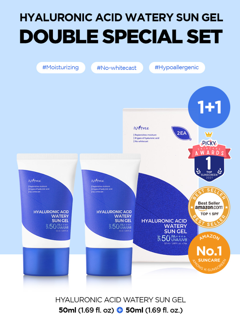 Isntree Hyaluronic Acid Watery Sun Gel Double Set (50mL+50mL)