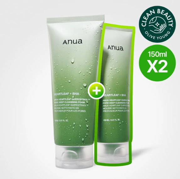 Anua Heartleaf Quercetinol Pore Deep Cleansing Foam 150ml*2ea