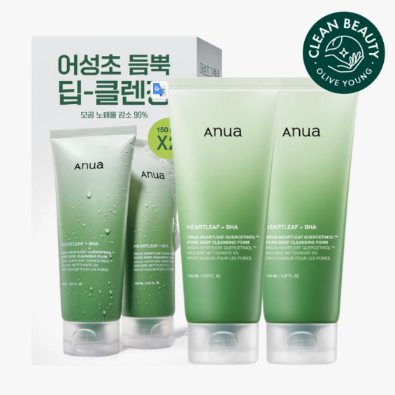 Anua Heartleaf Quercetinol Pore Deep Cleansing Foam 150ml*2ea