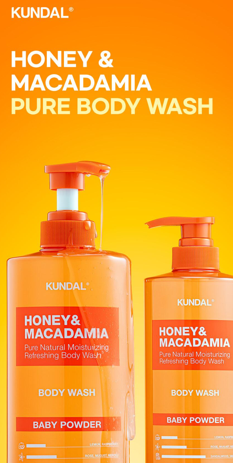 KUNDAL Honey & Macadamia Natural Body Wash White Musk 500ml