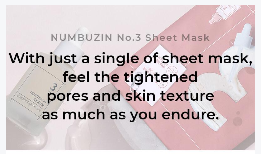 numbuzin No.3 Tingle-Pore Softening Sheet Mask 4+1 Special Set