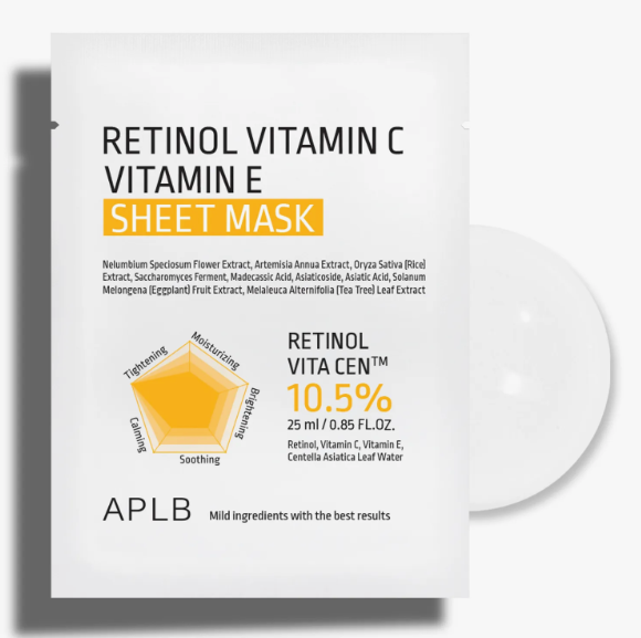 APLB Retinol Vitamin C Vitamin E Sheet Mask 25ml*10ea