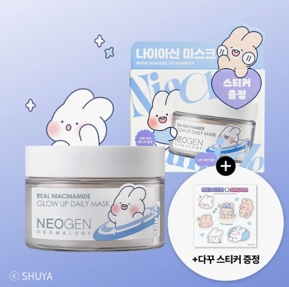[SHUYA & TOYA EDITION] Neogen Dermalogy Real Niacinamide Glow Up Daily Mask Sheet 40ea Set (+Stickers)