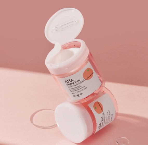 SKINFOOD Pink Grapefruit AHA Toner Pad 70P