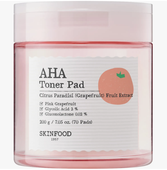 SKINFOOD Pink Grapefruit AHA Toner Pad 70P