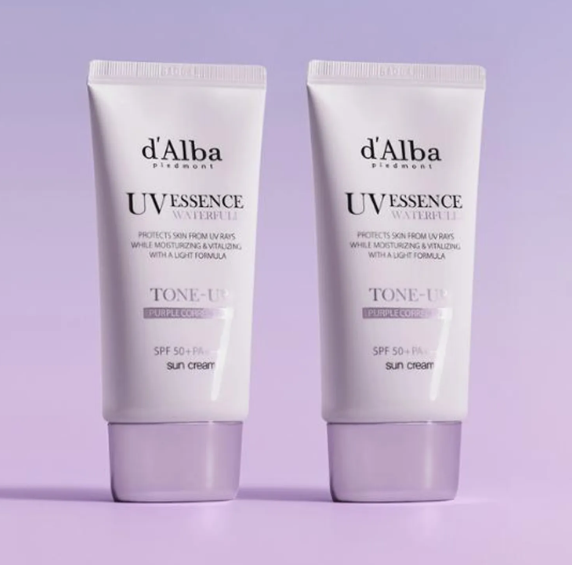 d'Alba Waterful Tone Up Sun Cream Purple 50mL Duo Set