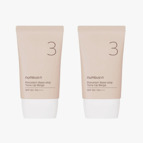[Duo Set] numbuzin No. 3 Porcelain Base-skip Tone Up Beige SPF50+ PA++++ 35mL + 35mL Duo Set