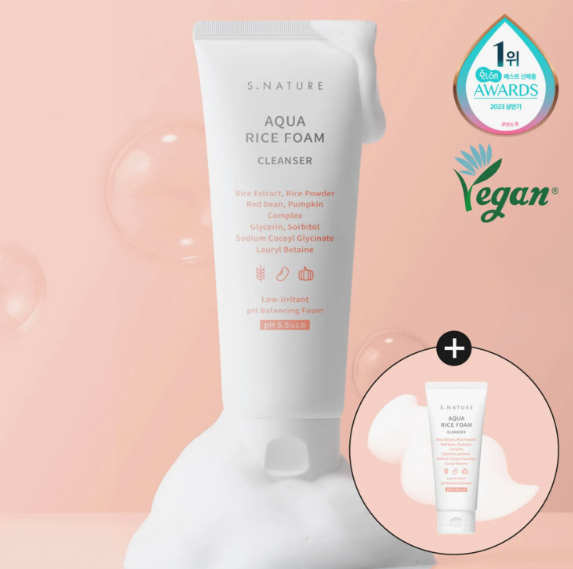 S.NATURE Aqua Rice Foam Cleanser 160ml Special Set (Special Gift:20ml)
