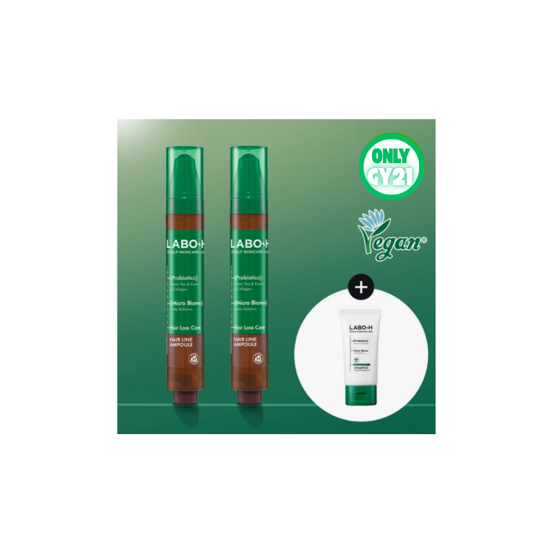 LABO-H Scalp Strengthening Clinic Hairline Ampoule 15ml Double Pack (+Shampoo 50ml)
