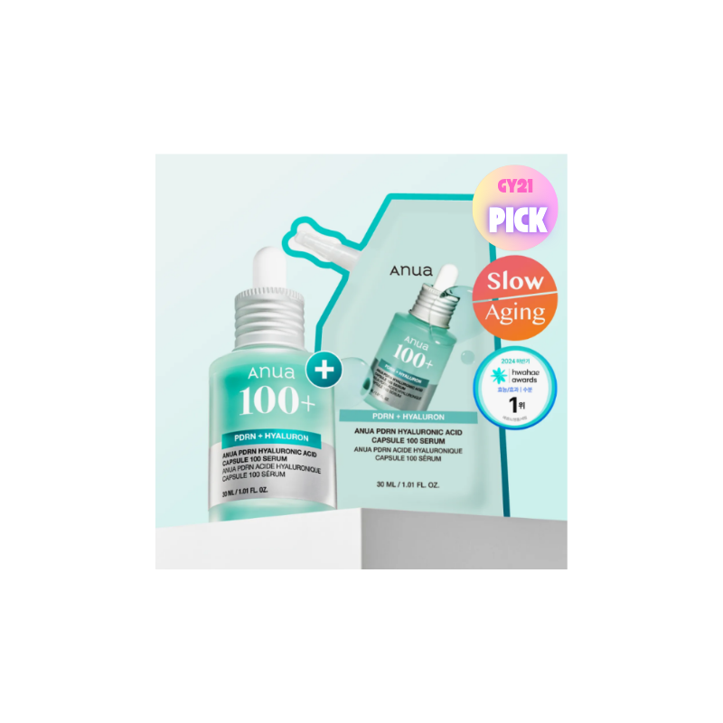 Anua PDRN Hyaluronic Capsule 100 Serum 30ml Refill Set